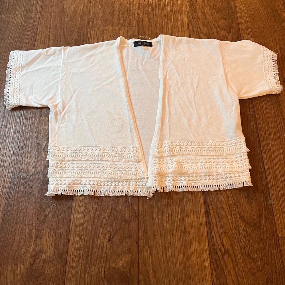 White cardigan
